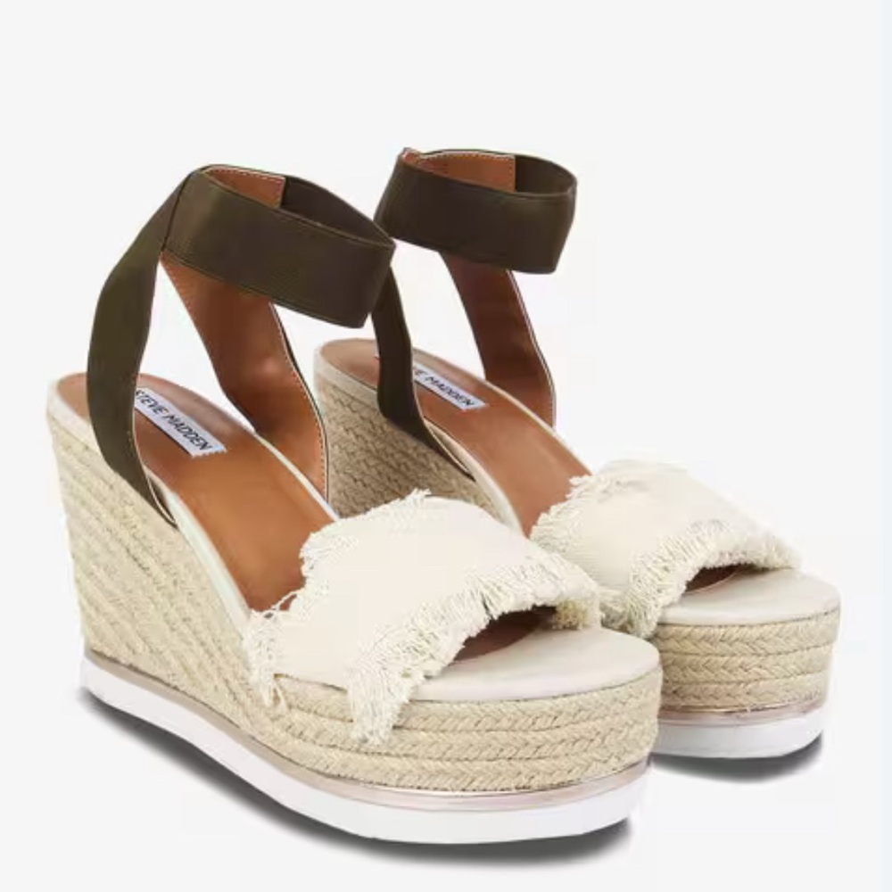 Steve Madden Venus Cream Wedge Espadrilles Size 9